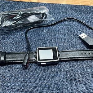 Pebble Smartwatch with Black Leather Strap